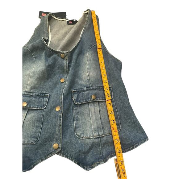 NWT KANCY KOLE BLUE  Jeans Vest Women Size L. - Picture 5 of 7
